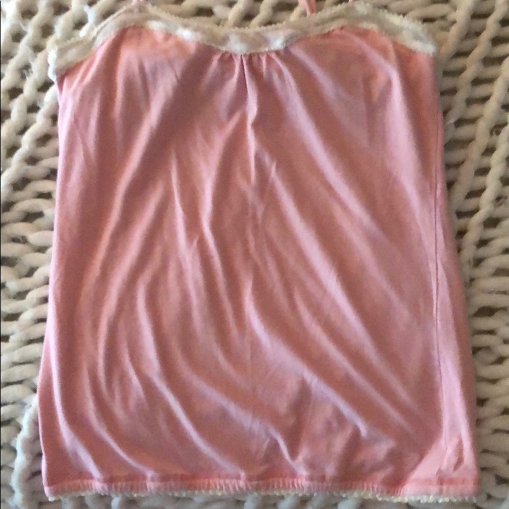 Powder pink lace detailing bra tank